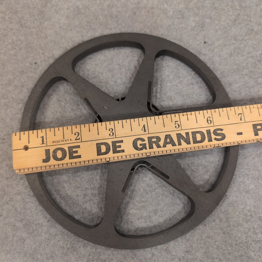 Vintage 7 Inch Metal Movie Film Reel 8mm Super 8 Dark Gray 6 Spoke Empty Reel - Picture 2 of 2